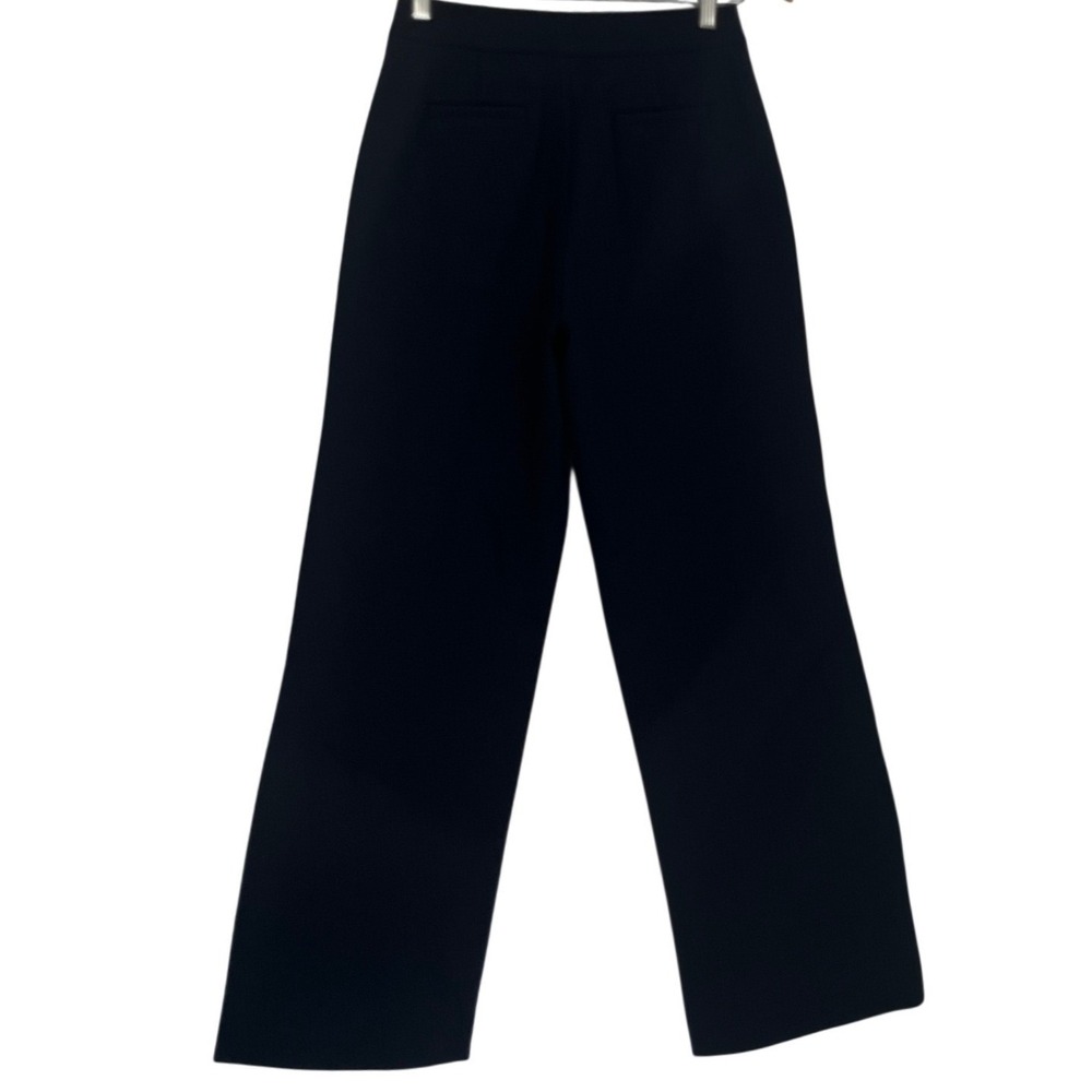 Quince Navy Blue Ultra Stretch Ponte Trouser Wide Leg Pants S W27 High Waisted - Picture 5 of 16